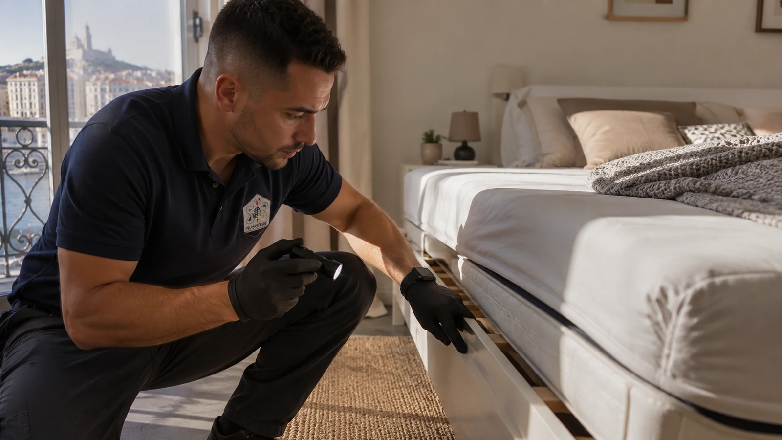 Traitement ciblé et éradication des punaises de lit dans une chambre à Marseille