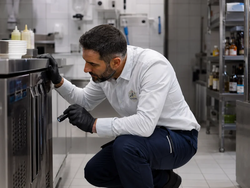 Inspection de prévention nuisibles et HACCP dans la cuisine d'un restaurant à Marseille